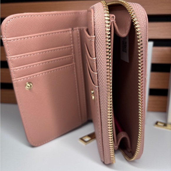 Blush Pink Quilted Zip Wallet - Designer-Inspired - Picture 2 of 4